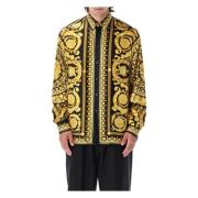 Zwarte Barocco Gold Shirts en Polos Versace , Multicolor , Heren