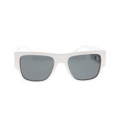 Rechthoekige zonnebril met gedurfde stijl Versace , White , Unisex