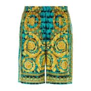 Zijden Bermuda Shorts Versace , Multicolor , Heren