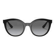 Ronde Cat-Eye Zonnebril voor Dames Vogue , Black , Dames