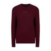 Bordeaux Sweaters - Stijlvol en Comfortabel Armani Exchange , Red , He...
