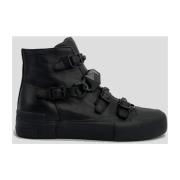 Galaxy Nieuwe Leren Hoge Sneakers ASH , Black , Dames