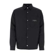 Zwarte nylon shirt Balmain , Black , Heren