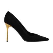 Suède Pumps met Hoge Hak Balmain , Black , Dames