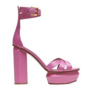 Satin Platform Sandalen Balmain , Pink , Dames