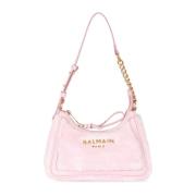 B-Army terry cloth bag with leather details Balmain , Pink , Dames