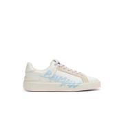 Leren sneakers met XL handtekening Balmain , White , Dames