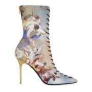 Uria ankle boots in Sky print leather Balmain , Multicolor , Dames