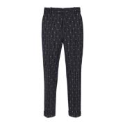 Monogrammed wool trousers with thin stripes Balmain , Blue , Heren