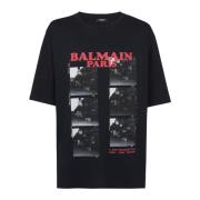 T-shirt Balmain , Black , Heren