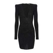 Gedrapeerde gebreide jurk Balmain , Black , Dames