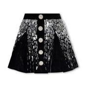 Fluweelrok met pailletten Balmain , Black , Dames