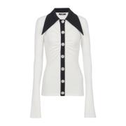 Jersey shirt-effect polo Balmain , White , Dames