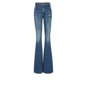 Uitlopende denim jeans Balmain , Blue , Dames