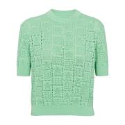 Monogram gebreide trui Balmain , Green , Dames