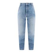 Blauwe Slim-Fit Katoenen Jeans Ss23 Balmain , Blue , Heren