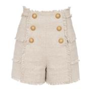 Franje linnen sailor shorts Balmain , Beige , Dames