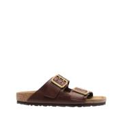 Arizona Bold Leren Sandalen Birkenstock , Brown , Unisex