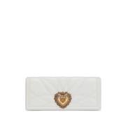 Ivoorwit Lamsleren Clutch Tas Dolce & Gabbana , White , Dames