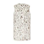 Leopard Print Faux-Fur Gilet Dolce & Gabbana , White , Dames