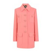 Eenvoudige Knoopsluiting Jas Dolce & Gabbana , Pink , Dames