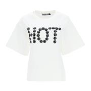 Hot T-shirt met studs Dolce & Gabbana , White , Dames