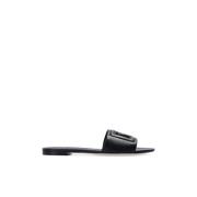 Bianca Lederen Slides Dolce & Gabbana , Black , Dames