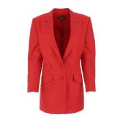 Rode zijden blend blazer, Elegant model Dolce & Gabbana , Red , Dames