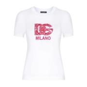 Stijlvolle Dames Katoenen T-shirt Dolce & Gabbana , White , Dames