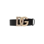 Leren Riem met logo Dolce & Gabbana , Black , Dames