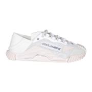 Witte Slip-On Sneakers met Paarse Accenten Dolce & Gabbana , White , D...