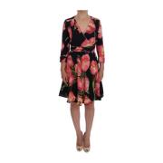 Tulip Print Shift Jurk Dolce & Gabbana , Black , Dames