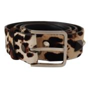 Luipaardprint Studs Riem Dolce & Gabbana , Brown , Heren