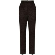 Zwarte pantalon met bloemenapplicatie Dolce & Gabbana , Black , Dames