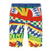 Bedrukte stretchkatoenen bermuda shorts Dolce & Gabbana , Multicolor ,...