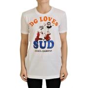Wit katoenen DG Loves SUD T-shirt Dolce & Gabbana , White , Dames