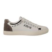 Luxe Leren Sneakers Dolce & Gabbana , White , Heren