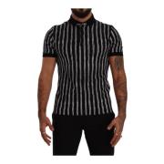 Zwart Wit Gestreept Polo T-shirt Dolce & Gabbana , Black , Heren