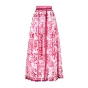 Roze Zijden Maxi Rok voor Vrouwen Dolce & Gabbana , Pink , Dames