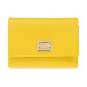 Leren portemonnee met logo Dolce & Gabbana , Yellow , Dames