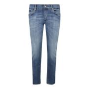 Mid-Rise Skinny Stonewashed Jeans Dolce & Gabbana , Blue , Heren