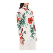 Poppy Print Button-Up Overhemd Dolce & Gabbana , Multicolor , Dames