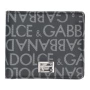 Logo Portemonnee Allover Dolce & Gabbana , Black , Heren