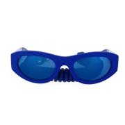 Blauwe Rubberen Spiegelende Zonnebril Dolce & Gabbana , Blue , Unisex