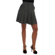 Grijze Wol Hoge Taille Mini Shorts Dolce & Gabbana , Gray , Dames