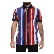 Multicolor Gestreept Katoenen Polo T-shirt Dolce & Gabbana , Multicolo...