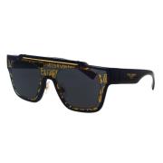 Vierkante zonnebril met gouden merkdetail Dolce & Gabbana , Black , Da...