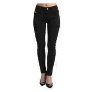 Zwarte Katoenen Mid Waist Skinny Denim Jeans Dolce & Gabbana , Black ,...