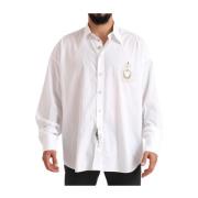 Klassiek Logo Katoenen Overhemd Dolce & Gabbana , White , Heren
