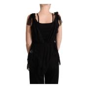 Zwarte Zijden Camisole Tanktop met Kant Dolce & Gabbana , Black , Dame...